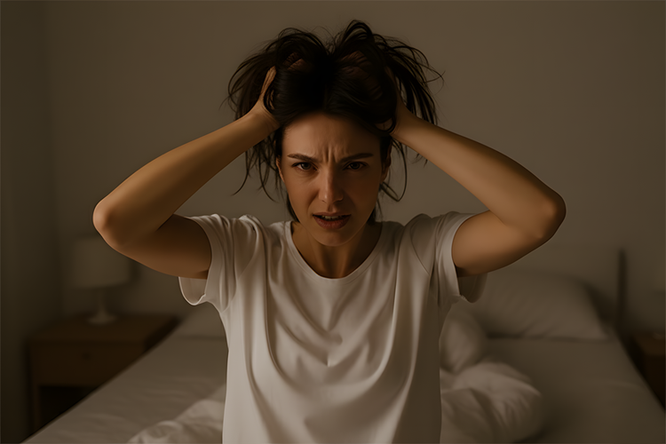 Person unable to sleep